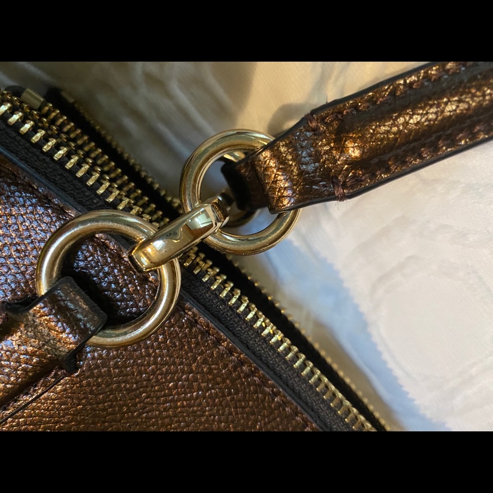 COACH Metallic Chocolate Brown Handbag - Picture 6 of 11